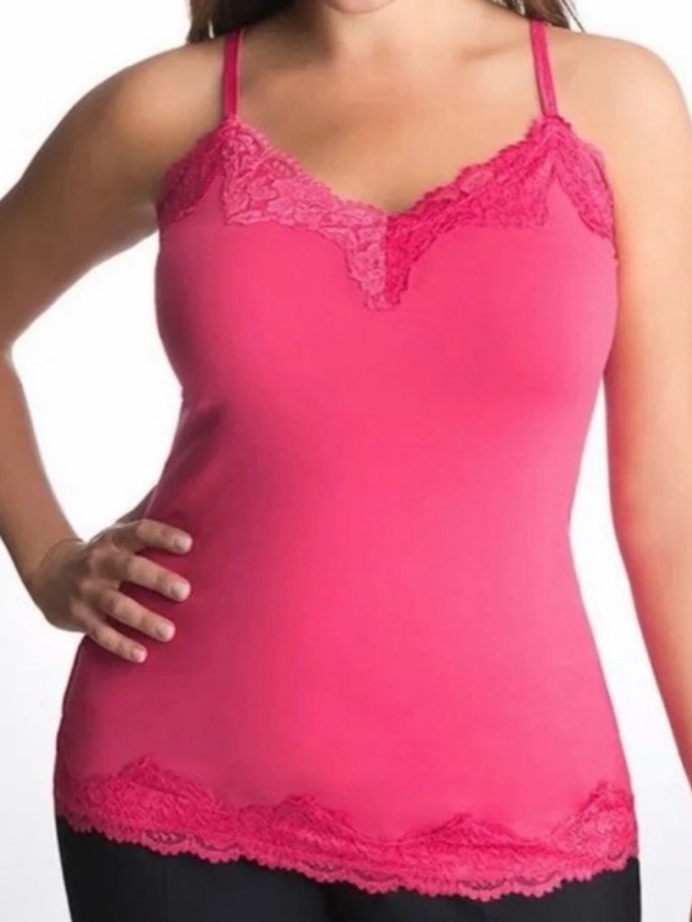 Lane Bryant Hot Pink The Lace Cami Size 18/20 Rayon Blend Layering Camisole